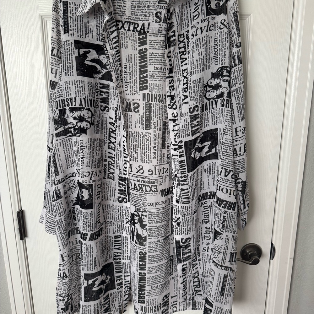 Live 4 Truth Newspaper Print Button Down Shirt
